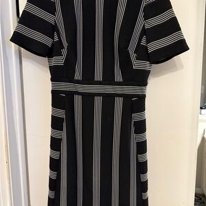 White House Black Market Black and White Midi Dress